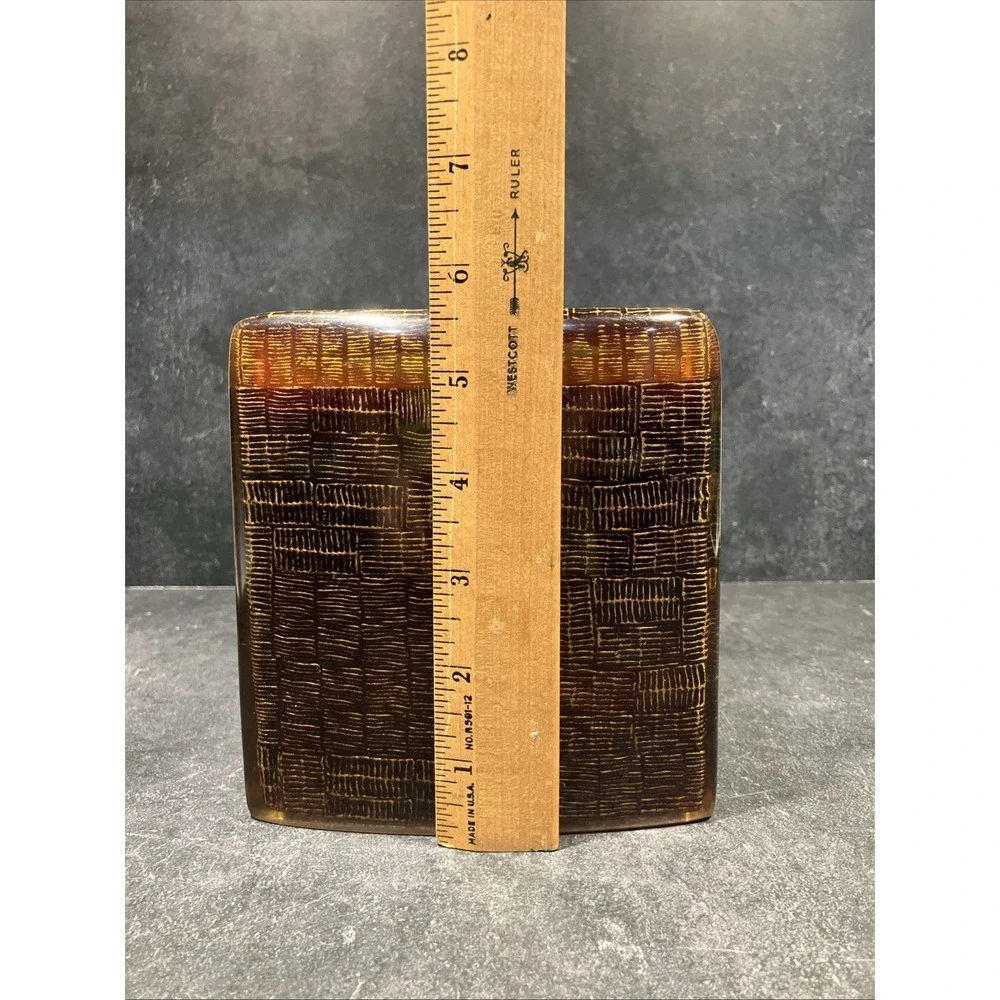 Joseph Abboud Laila Dark Brown Tissue Box Cover Resin Wood Look Environments